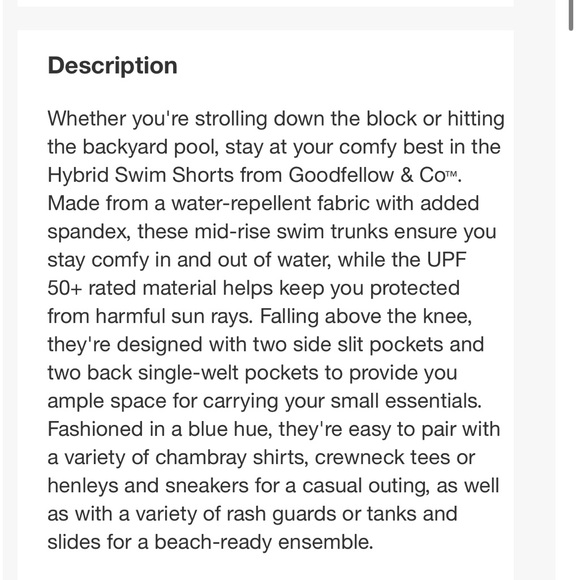 Goodfellow & Co Men’s Green 9” Hybrid Swim Shorts UPF 50+ - Picture 10 of 11